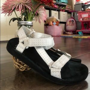 Teva Original White Leather Sandals